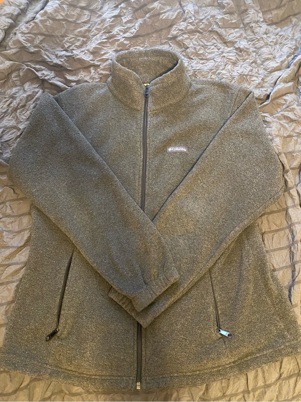 Columbia Grey Full‑Zip Fleece Jacket
